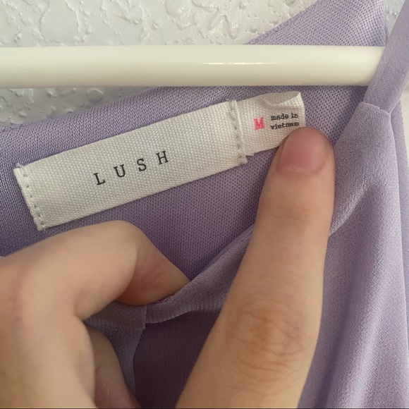 lush blouson chiffon skater lavender dress - Picture 4 of 6